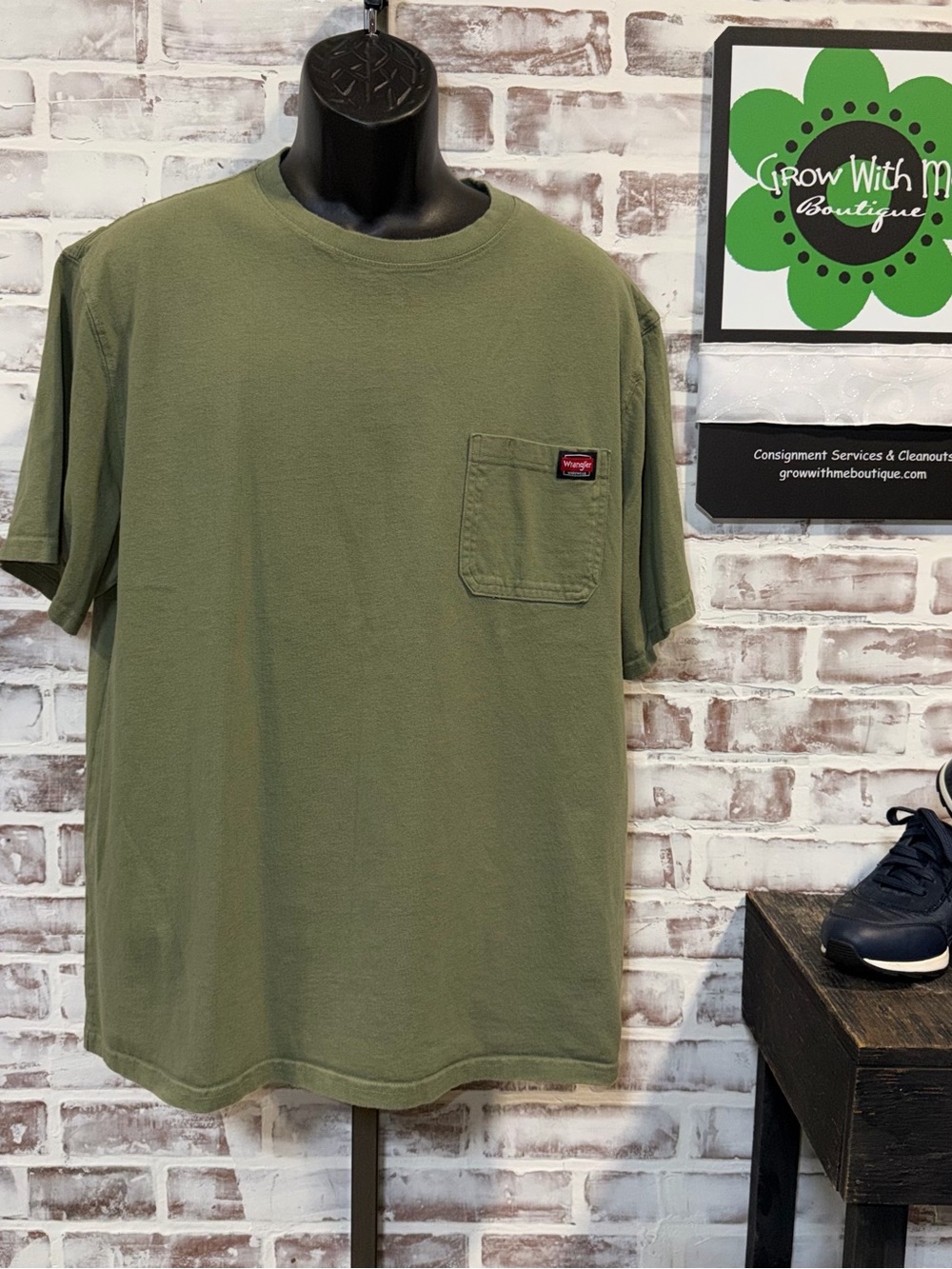 Wrangler Olive Green Short Sleeve Pocket Tee